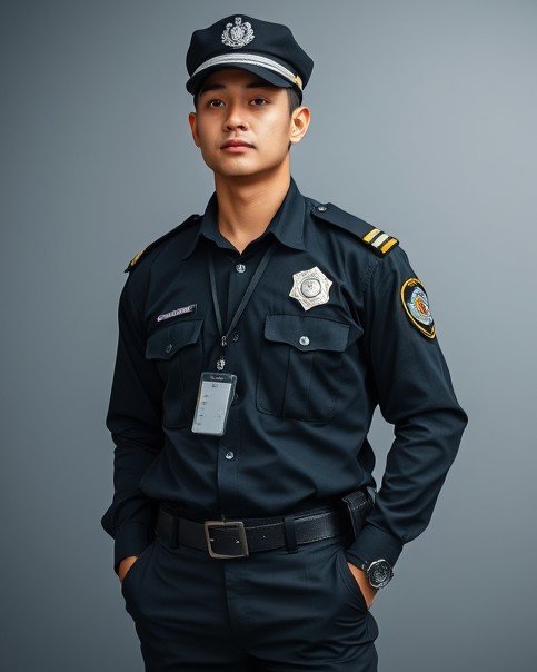 black bodyguard security uniform