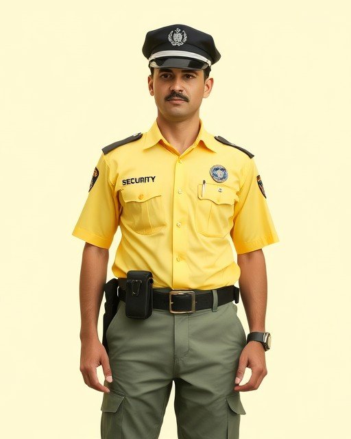 yellow security uniform